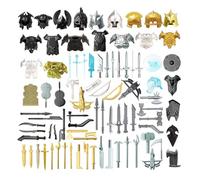 MetaHrystynx Kit d'accessoires médiévaux pour figurines comprenant armure, casques, boucliers, armes compatibles avec les grandes marques, 85 pièces