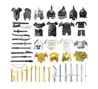 MetaHrystynx Kit d'accessoires médiévaux pour figurines - Comprend armure, casques, boucliers, armes compatibles avec les grandes marques, 45 pièces