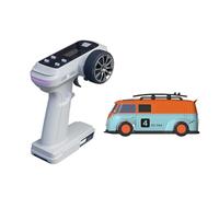 MetaHrystynx LDARC V64 Mini fourgonnette télécommandée pour adultes, caravane télécommandée à l'échelle 1/64 avec système RC synchronisé à pleine échelle 2,4 GHz et groupe lumineux interactif, pour