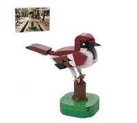 MetaHrystynx Lot de 186 blocs de construction d'oiseaux, MOC-190893 - Moineau italien - Modèle à collectionner sur le thème des animaux à construire et afficher, cadeau pour adultes