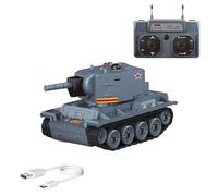 MetaHrystynx Réservoir télécommandé 1/64, mini char de combat RC 2,4 G avec mode de combat infrarouge, tourelle rotative et entraînement sur piste, pour adultes (gris)