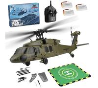 MetaHrystynx WL K170 Hélicoptère RC pour adulte, taille 170 2,4 G 4 CH Flybarless avec fonction de décollage/atterrissage à une touche, accélérateur réglable à gauche et à droite (version RTF)