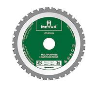 METAK HM Lame de scie circulaire multifonction 210 x 30 mm pour bois, métal, aluminium | Lame de scie multi-matériaux 210 mm 36 dents pour acier | Bague de réduction de 30 mm incluse