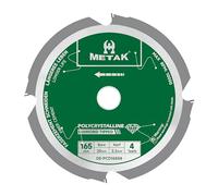 METAK-Lame de scie circulaire expert for fiber cement - 165 x 20 mm - Avec 4 dents diamantées de haute performance (PCD) - Idéal pour fibro ciment, plaques de fibrociment et éternite