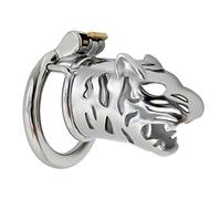 Métal 3D Tige Tiger Penis CACE Cage DE Chastity pour Les Hommes, BDSM Bondage Fetish Slave Gay Cock Cage Contraints Sexe Sexe Jouets Sexuels pour Hommes,L 50mm,A