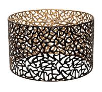 Metal abat jour,Vintage Moderne Noir et Or Design abajour, sculpté en creux, forme de tambour, pour lampadaire, lampe suspendue,lampe de table,plafonnier Suspension Luminaire