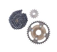 MéTal Acier 420 14 Dents H Trou 12x17mm Pignon 36 Dents PéDalier 76 Lien ChaîNe Ensemble Pour VéLo VéLo