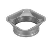 Métal Adaptateur de Ventilation Carré à Rond 200mm pour Conduits | Bride de Montage Prépercée, Joint Étanche et Finition Polie, pour Ventilation de Tente de Culture et Plafonds Bas