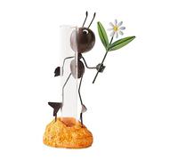 Metal Ants Figurine - Hydroponics Container, Garden Ornament Statue Set | Yard Flower Bed Terrace Decor, Balcony Planter Sculpture, Children's Room Desktop Accent, Kindergarten Learning Display