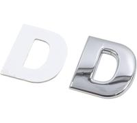 Métal argenté Forme D Lettre emblème Alphabet Autocollants Badge pour Voiture
