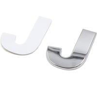 Métal argenté Forme Lettre J'Emblème Autocollant Alphabet Badge pour Voiture