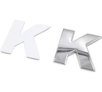 Métal argenté Forme Lettre K Emblème Autocollant Alphabet Badge pour Voiture