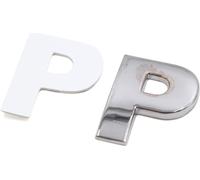 Métal argenté Forme Lettre P Emblème Autocollant Alphabet Badge pour Voiture