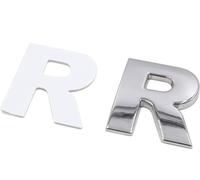 Métal argenté Forme Lettre R Emblème Autocollant Alphabet Badge pour Voiture