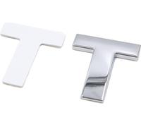 Métal argenté Forme Lettre T Badge Emblème Autocollant Alphabet pour Voiture
