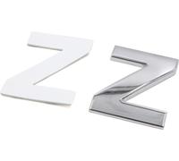 Métal argenté Forme Lettre Z Emblème Autocollant Alphabet Badge pour Voiture