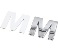 Métal argenté M Lettre Alphabet Forme emblème Autocollant Badge pour Voiture