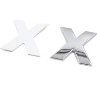 Métal argenté X Lettre Alphabet Forme emblème Autocollant Badge pour Voiture