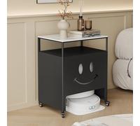 Métal Armoire de Rangement pour balayeuse, sur Pied Rangement Organisateur avec Roues Verrouillables, Design Moderne Et Discret pour Salon, Chambre Ou Cuisine(Black,50 * 40cm/19.7 * 15.7in)