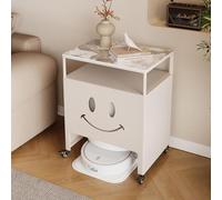 Métal Armoire de Rangement pour balayeuse, sur Pied Rangement Organisateur avec Roues Verrouillables, Design Moderne Et Discret pour Salon, Chambre Ou Cuisine(Off-White 3,50 * 40cm/19.7 * 15.7in)