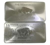 Metal Art Collection - 283,5 g Ten Troy Ounce USA Buffalo américain .999 Barre de lingot en titane fin