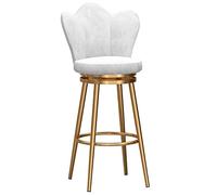 Métal Bar Stool Velvet WaveBack Chaise pivotante Golden Frame Round Footrest Kitchen Counter/Dining/Beauty Salon Stool 65cm Height Stylish Seating