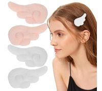 Métal Barrettes Ailes D’ange Roses et Blanches, en Peluche, 2 Paires | Décoration Délicate pour Tresses et Couettes, Style Chic pour Anniversaire ou École, Lot de Deux Paires