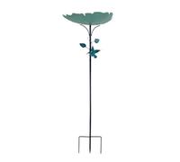 Metal Bird Bath, Large Leave Shape Weatherproof Decorative Birdbath, Bird Bath Stake for Aviary, Finch, Monk Parrots, Ideal for Home, Garden, Backyard, Courtyard, Landscaping, and Park