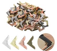 Metal Book Corner Protector,80 Pieces Metal Book Corner Protector For Scrapbooking Corner Protector Corner Protector Covers For Photo Album,Notepad,Menus (4 Colours)