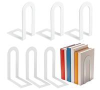 Metal Bookends | 6 Pieces Heavy-Duty Non-Skid Stackable Organizer