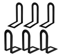 Metal Bookends | 6 Pieces Heavy-Duty Non-Skid Stackable Organizer