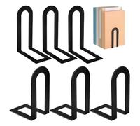 Metal Bookends - 6 Pieces Heavy-Duty14x10x5.7cmWrought Iron