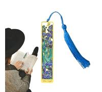 Metal Bookmark - Brass Pageholder, 1 Piece Floral Marker For Novel Reading, Engraved Stationery With Tassel Cord, Bookish, Literature Pendant For Students, Librarians And Classroom Award Gem