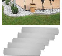 Métal Bordure de pelouse 35m-35 pièces Bordure de tonte Galvanisé 100 x 18 cm par pièce Adaptable Flexible Bordure de plate-bande pour plantes de jardin Culture maraîchère Argent CEEDIR