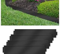 Métal Bordure de pelouse 40m-40 pièces Bordure de tonte Galvanisé 100 x 18 cm par pièce Adaptable Flexible Bordure de plate-bande pour plantes de jardin Culture maraîchère Noir CEEDIR