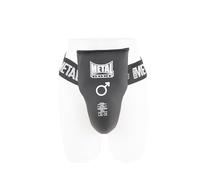 METAL BOXE Coquille semi-pro homme - Protection bas-ventre, PU noir, maintien élastique XL