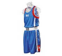 METAL BOXE Ensemble Short + Débardeur Boxe Tenue, Bleu, XXXS Homme
