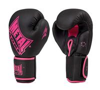 Metal Boxe Gants Super Entrainement Compétition Boxe Adulte Unisexe, Noir Fushia, 10oz