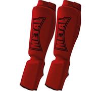 METAL BOXE Protège-Tibias/Pieds Rouge M