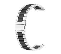 Métal Bracelet Compatible avec Fossil Femme Gen 6/Gen 5E Bracelet, Bande de Montre de Rechange en Acier Inoxydable pour Fossil Femme Gen 6/Gen 5E Smartwatch, Homme Femme, Argent/Noir.