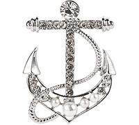 Metal Brooch Naval Rudder Anchor pins Rhinestone brooches Suit Shirt Collar Lapel pin Badge Jewelry Accessories for Men Made in China