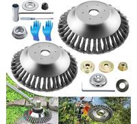 Metal Brush for Brushcutter,Steel Wire Weeding Head,Lawn Brush Brush,Weed Brush,Universal Brush Head (6+8Zoll-B)