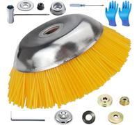 Metal Brush for Brushcutter,Steel Wire Weeding Head,Lawn Brush Brush,Weed Brush,Universal Brush Head (Yellow)