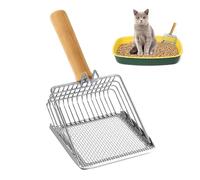 Metal Cat Scoop, Stainless Steel Sifter, 10.83x5.12in Heavy Duty Shovel, Non-Stick Pet Waste Scoopers, Authentic Rust-Resistant Build for Kitten, Small Breeds, Pet Care