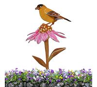 Métal Chickadee Décoration Extérieure,Poitrine Rouillée & Baies Art de Jardin Décoratif | Décoration de Jardin Animalerie Aspect Rouille Métal Décoration de Jardin pour Patio Tumotsit