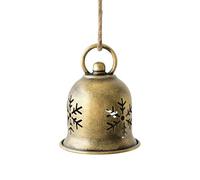 Metal Christmas Bell Decorations, Set of 4 Copper Hollow Pendants, 16-18cm Holiday Tree Ornaments for Home, Restaurant, Wedding Decor, Metal