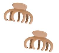 Metal Claw Clips,Pearl HairClips,Clips Large Plush Pinces à cheveux 2 pièces, pince à poignée givrée, grande épingle à cheveux ondulée, accessoires for cheveux(Khaki)