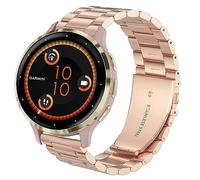 Métal Compatible avec Gar-min Venu 3S 1,2 Pouces Smartwatch,Bracelet en Acier Inoxydable Compatible avec Bracelet Gar-min Venu 3S,2S/Forerunner 265S,255S/255S Music/Rey/Vivomove 3S Montre (Or Rose)