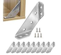 Metal Corner Connector, Desk Angle Bracket Set, 10 Piece Universal Joint Kit with Screw Fasteners, Heavy Duty Steel Furniture Hardware, Stable Structural Support Design, Wood Desk Use for Assembly