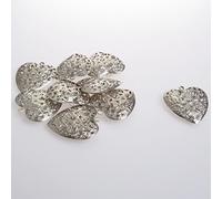 Métal Cœur à suspendre - Gris - 6 cm - Lot de 12-92014 11 (1,27 €/pcs.)